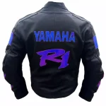Yamaha R1 Dunlop Motorbike Racing Jacket Black Blue Back